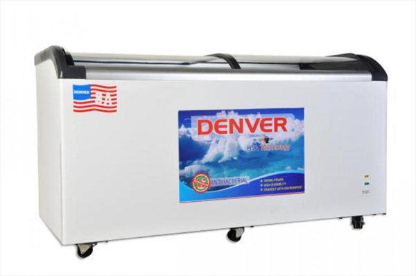 tủ đông kính cong Denver 880 lít, bảo hành 12 tháng.