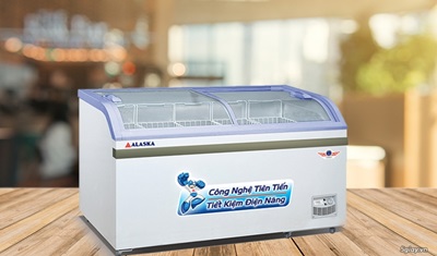 tủ đông kính cong 600 lít alaska mới 100%