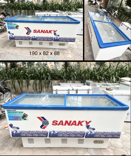 tủ đông kính dung tích lớn SANAKY